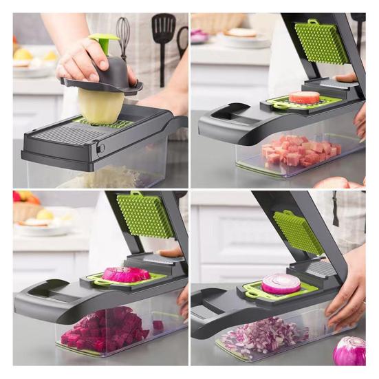 Овощерезка из нержавеющей стали, ломтерезка-мандолина для нарезки соломкой, кубиками, многофункциональный инструмент для приготовления пищи