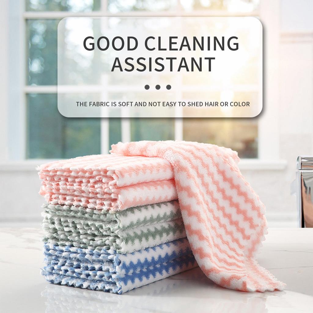 Коралловый флис Water Ripple Ультратонкое волокно для мытья посуды Утолщенная ткань