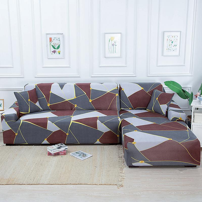 Чехлы для угловых диванов с геометрическим рисунком для гостиной, эластичные чехлы из спандекса, чехол для дивана, эластичное полотенце для дивана, L-образная форма, нужно купить, 2 шт.