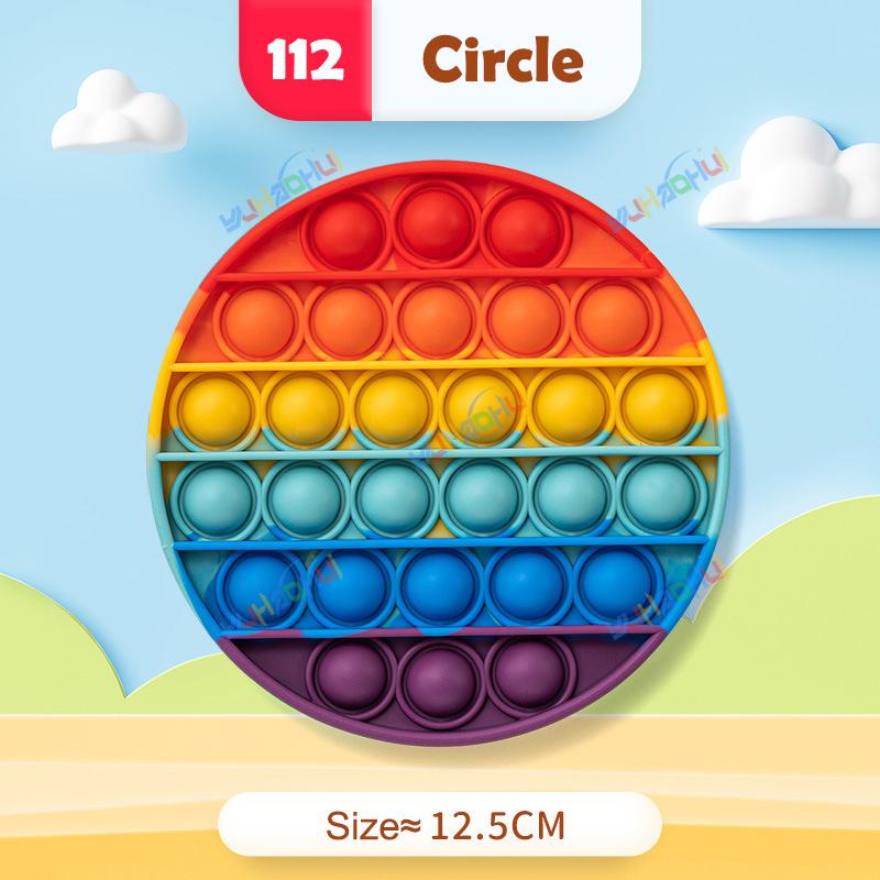 Радужный Поп Пуш Пузырь Непоседа Игрушки Антистресс для Взрослых Детей Особые Потребности Сенсорные Игрушки Интерактивные Игрушки для Детей