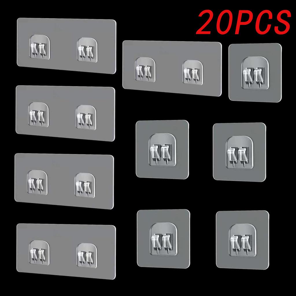 Seamless Adhesive Hooks Transparent Home Acrylic Strong Self Adhesive Hooks Bathroom Kitchen Claw Buckle Hanger Wall Hang Shelf