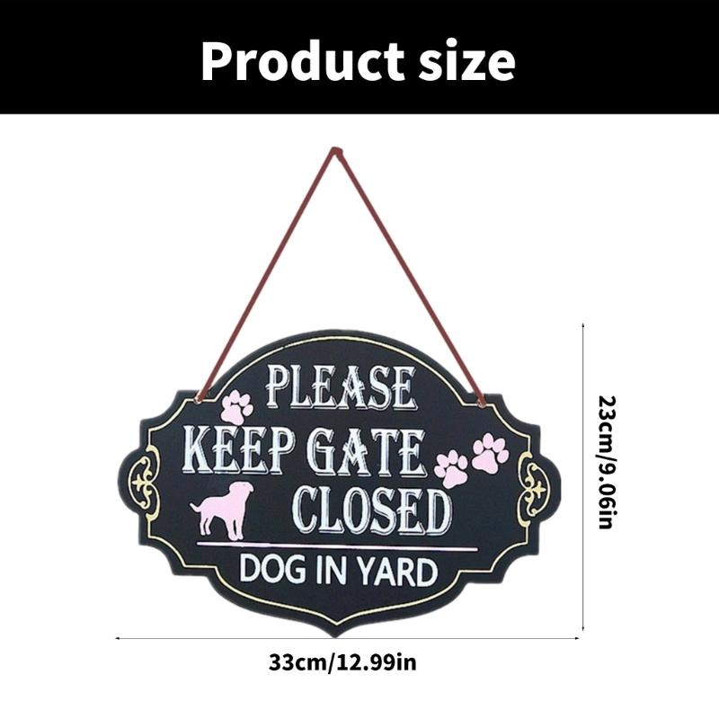 Pet Safety Sign Rusts Free Weatherproof Dog Safety Sign Easy to Install 12.99x9.05inch Wood Please Keep Gate Closed Sign