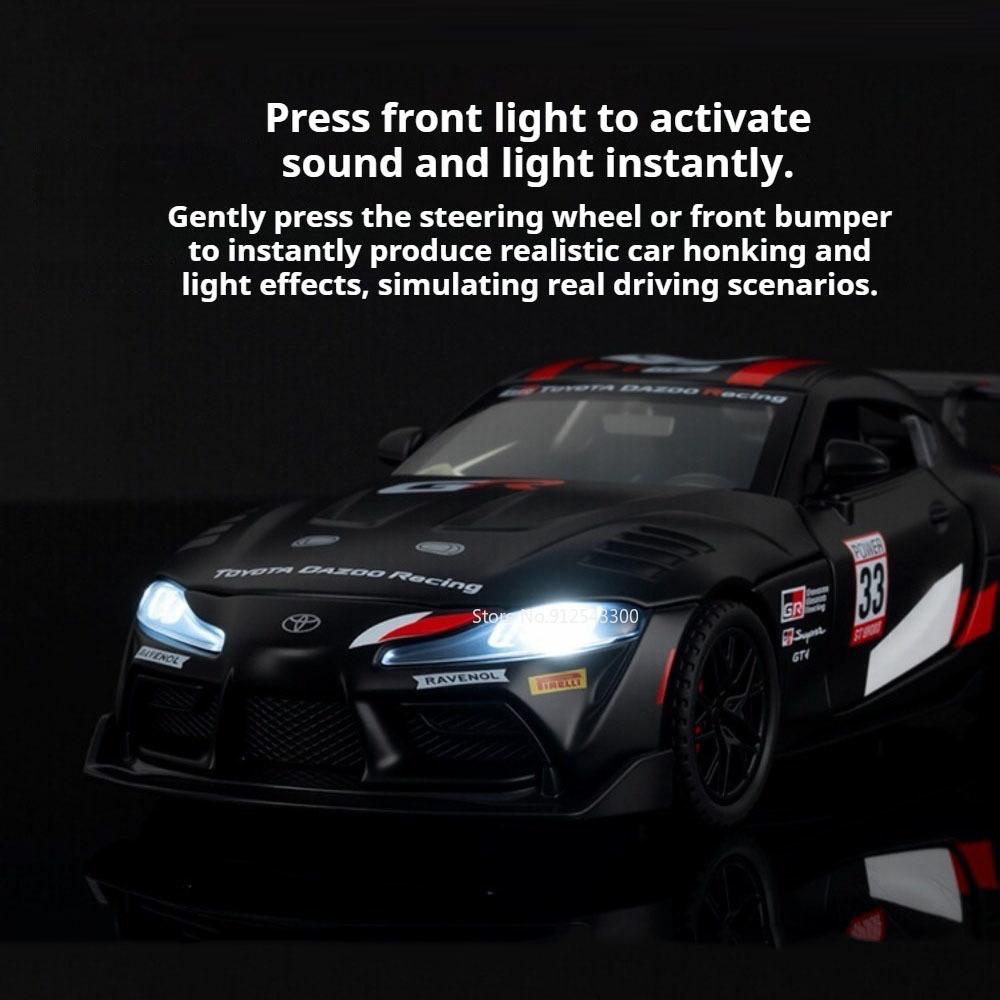 1:Масштаб 1:32 Supra GT4 Prado Модель автомобиля Игрушка Двери открываются Звук Свет Оттянуть Назад Высокодетализированные Модели автомобилей для Детских Игрушек