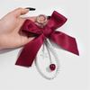 Fashion Pearls Cherrys Star Keychain with Ribbon Bowknot Handmade Sturdy Alloy Resin Charm for Women Ladies Daily Use