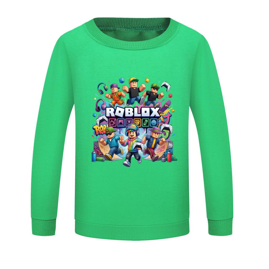5573 Мальчики Девочки Roblox Игра Принт Круглый Вырез Длинный Рукав Толстовка Топ
