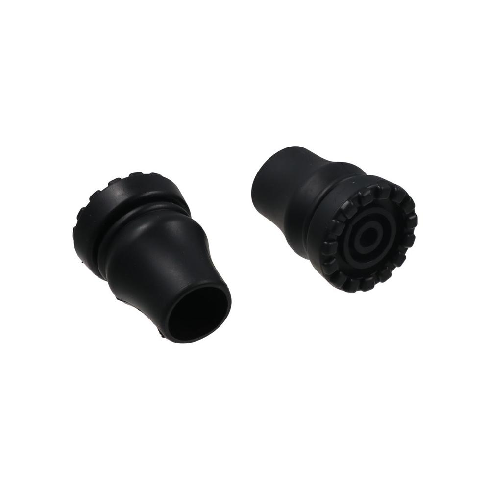 2pcs Black Crutch Cane Bottom Pads Anti-Skid Trekking Pole Bottom Cover Hiking