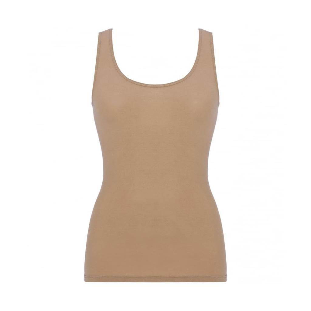 Triumph 5380 Sleeveless 00OX Size Soft To the Touch Top, (Beige), L, 100% Cotton,