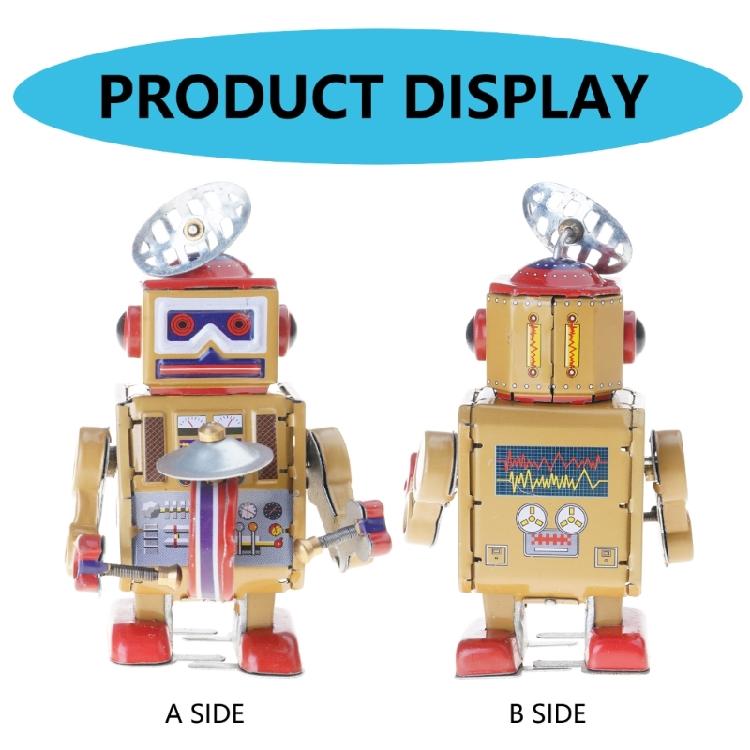 Старинная жестяная игрушка Уникальный робот-барабанщик Винтажная заводная игрушка для домашнего декора и коллекции