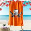 Pirate Skull with Football Design Beach Towel Quick-drying for Travel Outdoor Sports Jogging Beach and Swimming