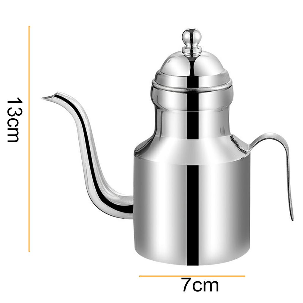 Home Oil Vinegar Dispenser Household Jug Silver Stainless Steel 1pc Vinegar Dispenser Oil Olive Pot Pourer Sauce