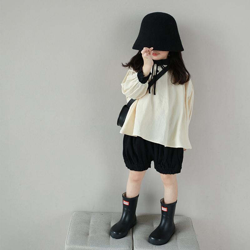 Детские шорты с эластичной резинкой на талии для девочек Детские повседневные черные короткие брюки