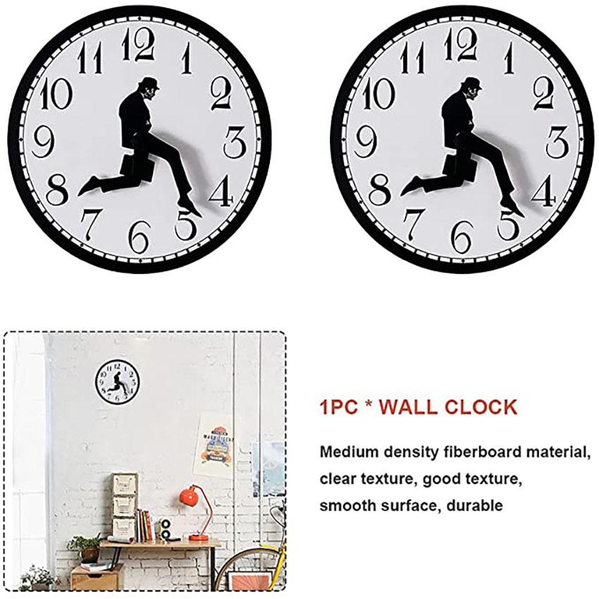 Walks Wall Clock British Comedy Inspired Ministry Of Silly Walk Wall Clock Classic Wall Watch Funny Walking Silent Mute