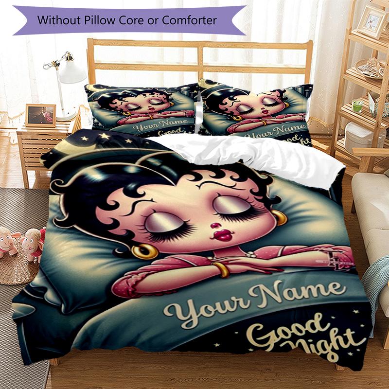 Dreamland Night Custom Name Text Print 1Pc Bedding Set Duvet Cover With Two Pillowcases Soft Bed Linen For Household Bedroom