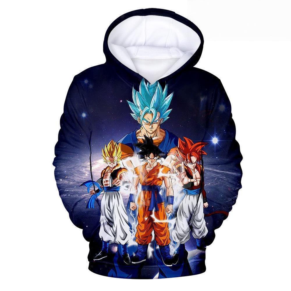 Spring Autumn Dragon Ball Retro Cotton Warm Cotton Hoodie Children's 3D Printed Sweatshirt Unisex Kids Casual Coat