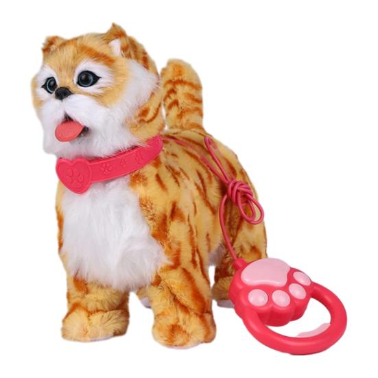 Yousheng Electric Plush Dog Toy with Leash Licking Tongue Walking Puppy Plushie with Touch Sensing Lifelike Sounds Toddlers Interactive Simulation