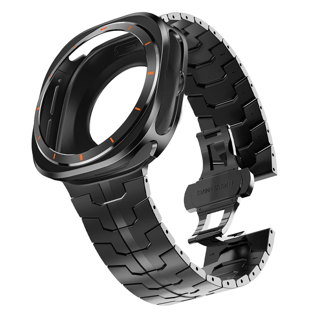 Нержавеющая сталь Ремешок+Корпус для Samsung Galaxy Watch 7 Ultra 47 мм Без зазоров Браслет на запястье Металлический браслет для GALAXY Watch 7 47MM Correa