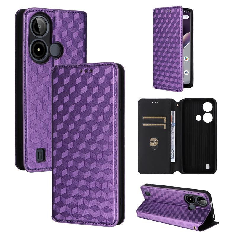 BLU C9 Leather Phone Case: Magnetic Flip Cover with Card Slot & 3D Texture for Enhanced Protection