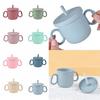 Portable Toddler Sippy Cups Silicone Toddlers Straw Water Bottle Baby Training Cup Liquid Feed