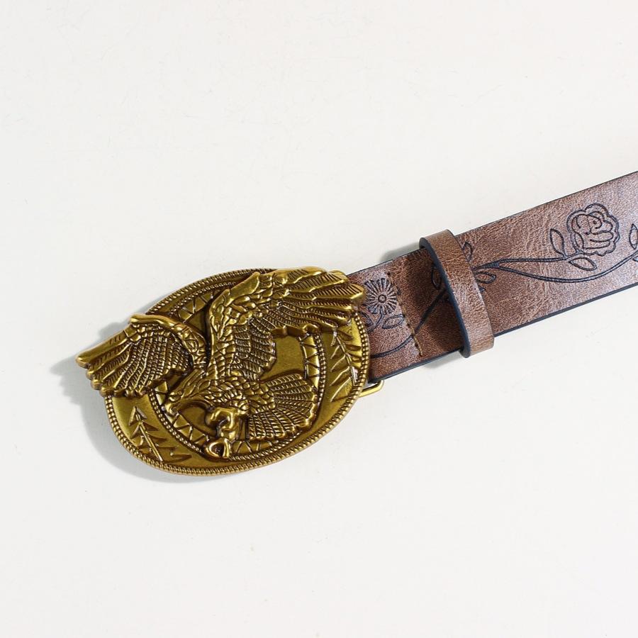Ремень Western Denim Flying Eagle Buckle с пряжкой, унисекс, винтажный панк-ремень с тиснением