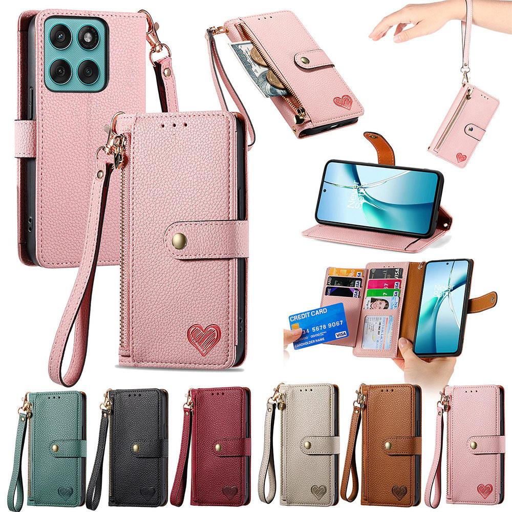 Кожаный чехол-кошелек для Moto G04 G14 G24 G34 G54 G84 G05 G15 G35 G45 G55 G75 G85 G56 G86 G96 Кошелек для монет Отделения для карт Держатель Обложка
