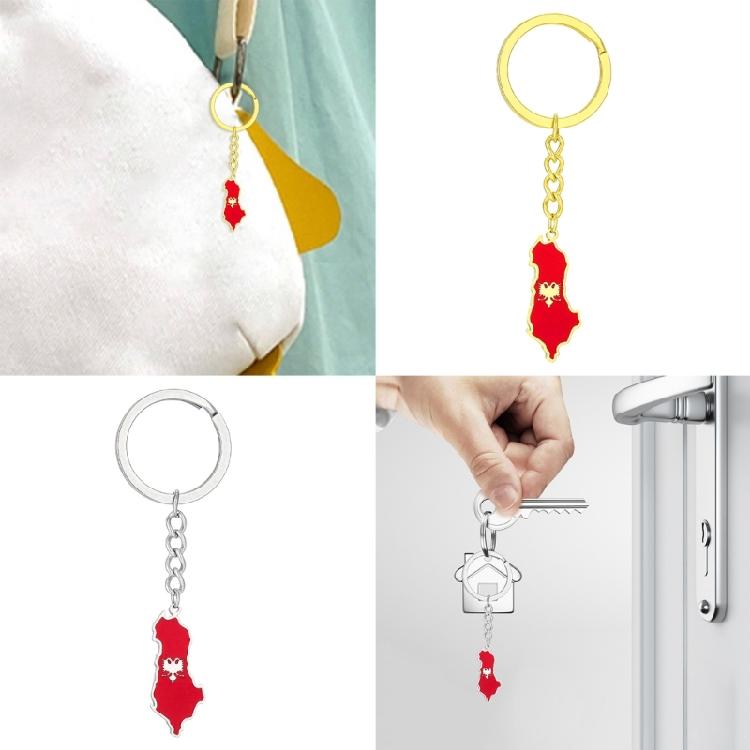 Универсальный Брелок Албания Орел Карта Флаг Брелок для Ключей Этнический Стиль Брелоки Декор