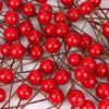 100 шт. Новые Рождественские Искусственные Красные Ягоды Падуба Цветы Мини DIY Поддельные Ягоды Фрукты Декор Вечеринки Рождественские Венки Поддельные Красные Ягоды