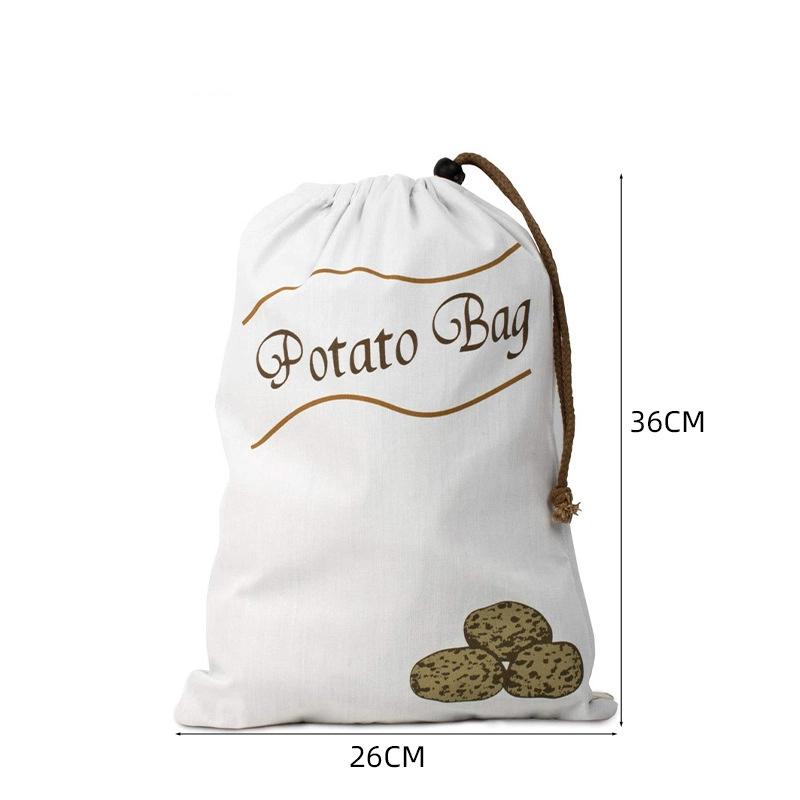 Potato Onion Storage Bag Keep Fresh Vegetable Fruit Organizer Drawstring Canvas Bags Reusable Sacks Holds Keeper Large Capacity