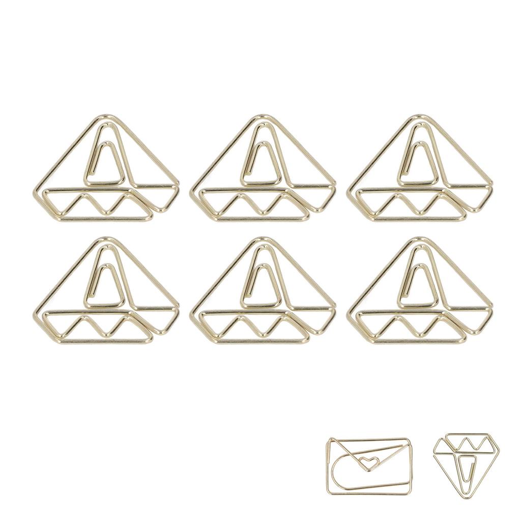 100 шт. Металлические скрепки для бумаги, золотистые, гальванические, антикоррозийные, нескользящие, с держателем