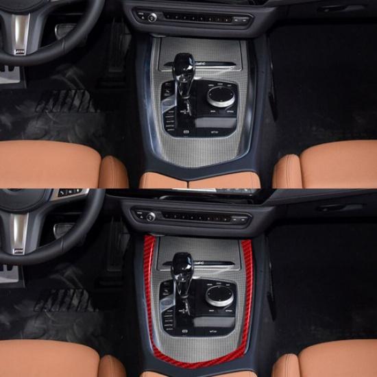 Red Carbon Fiber Car Center Console Side Cover For BMW Z4 G29 19 20 21 22 LHD
