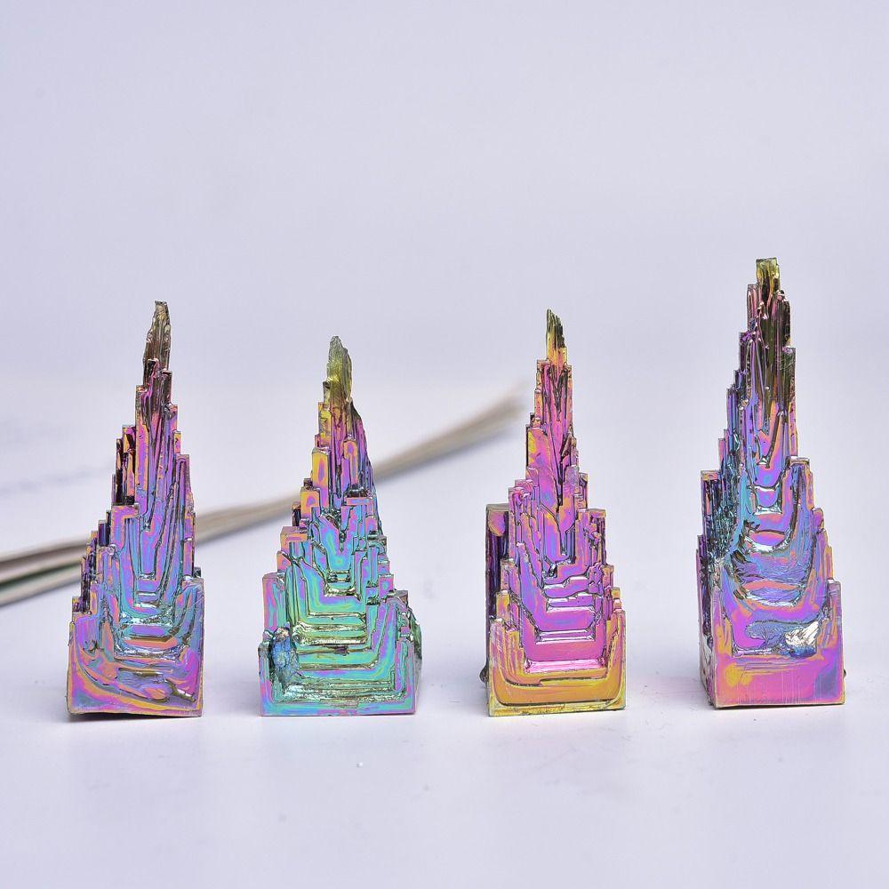 Изготовленные вручную природные висмутовые шахты, резные странные каменные украшения, образцы руды замка, учебные образцы