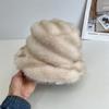 Плюшевая панама женская зимняя модная высококлассная фетровая шляпа-ведро теплая для лица с маленьким чувством дизайна норковая шапка