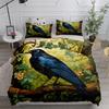 Комплект постельного белья Floral Garden Gothic Raven King Queen Double Full Twin Single Size