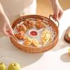 Imitation Rattan Fruit Basket, Round Rattan Tray, Steamed Bread Basket, Food Storage Basket, Eco-Friendly Kitchen Organizer, Farmhouse Home Decor