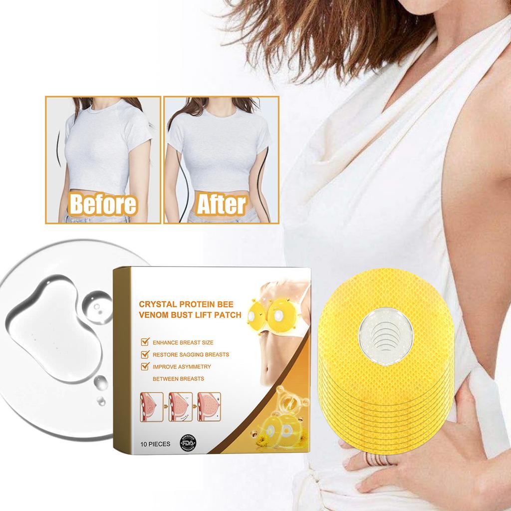 Пластырь для подтяжки груди с кристаллами пчелиного протеина, пластырь для груди, пластырь для улучшения груди, натуральный питательный укрепляющий пластырь для женщин 10 мл