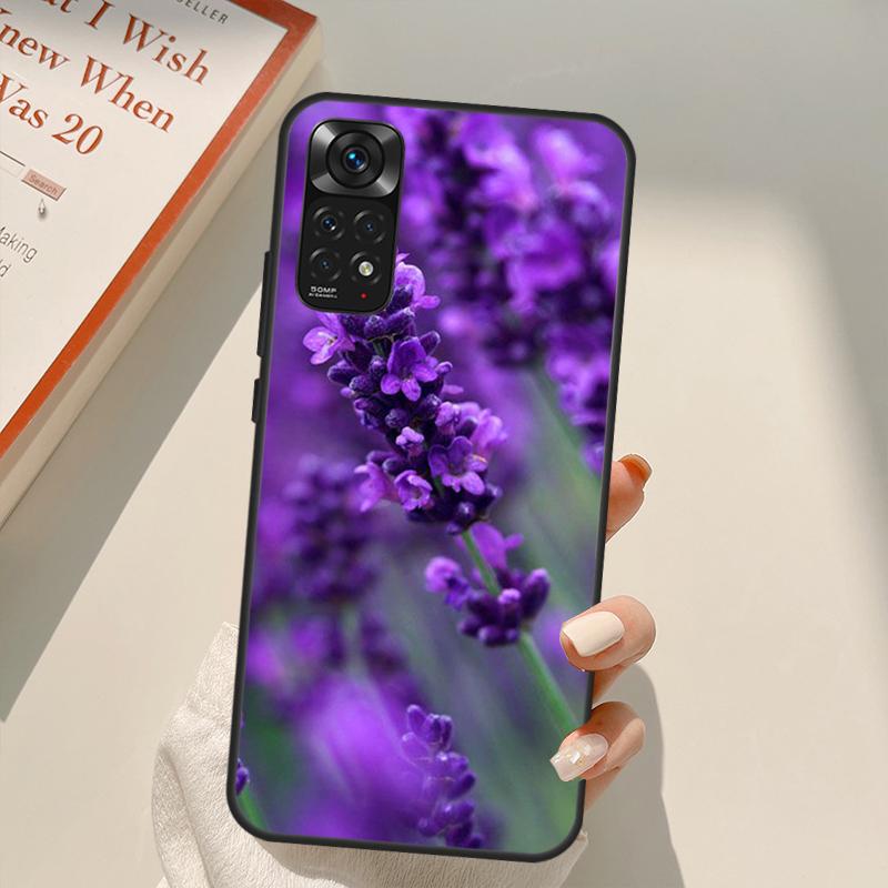 Чехол с цветком лавандового цвета для Xiaomi Redmi Note 11 10 9 8 Pro Note 11S 10S 9S 8T K50 K40 9A 9C 10A 10C
