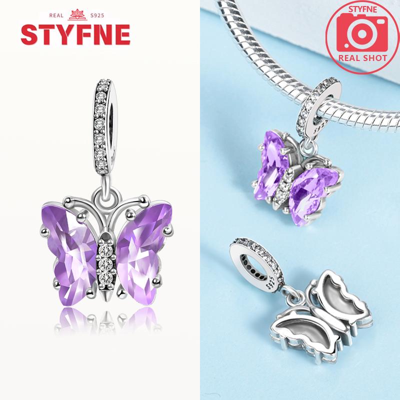 New Silver 925 Blue Dragonfly Butterfly Charms Beads Fit Bracelet for Women DIY Fine Jewelry Accessories Beads Gifts