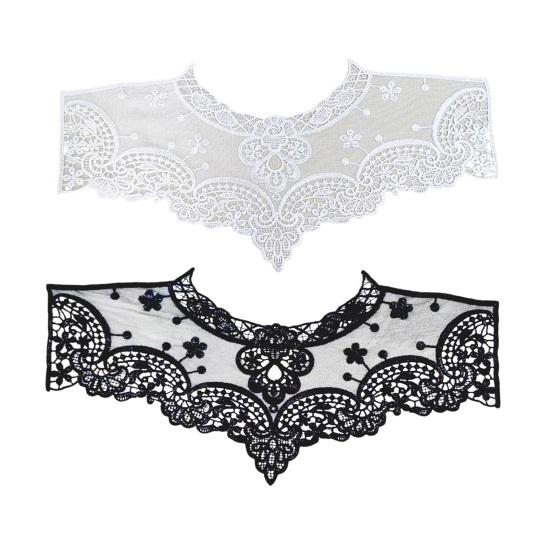 2 шт. вышитый воротник кружевная отделка аппликация женский ажурный вырез для DIY