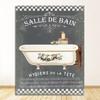 Винтажные постеры с принтом Salle De Bain Le Bain, классная доска, потертый тонкий настенный художественный холст, картины, французские картины для украшения ванной комнаты