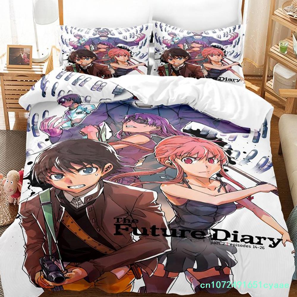 Новый 3D-печатный комплект постельного белья с аниме-мультфильмом Future Diaries Mirai Nikki, односпальная кровать Twin Full Queen King Size, комплект постельного белья для взрослых и детей, спальня