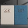 Органайзер-планировщик на весь год 2027, Ежедневник, Ежемесячный планировщик, Ежедневник, Обложка с текстурой винтажной овчины, Блокнот-журнал с плотной бумагой для офиса