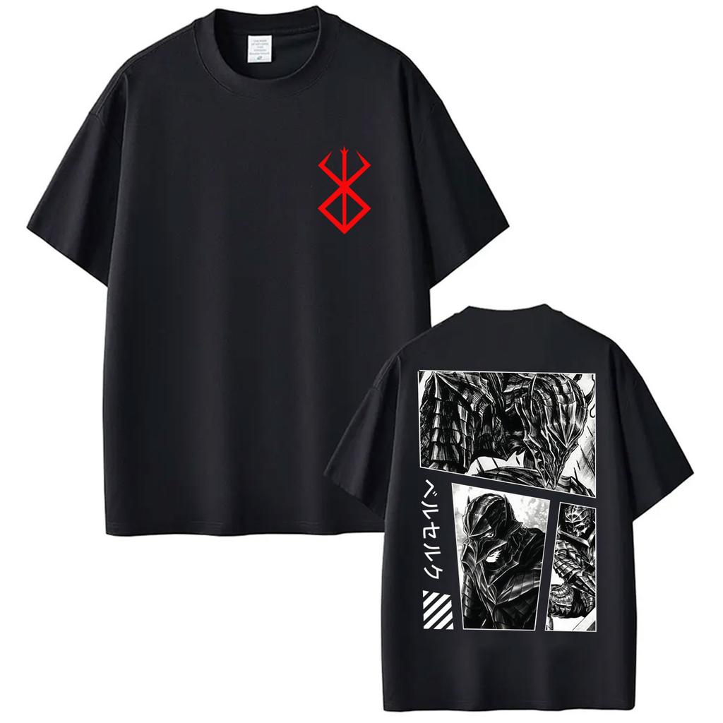 Japanese Anime Berserk Guts Vintage T-shirts Swordsman Gatsu Sacrifice Zodd Hip Hop T Shirt Men