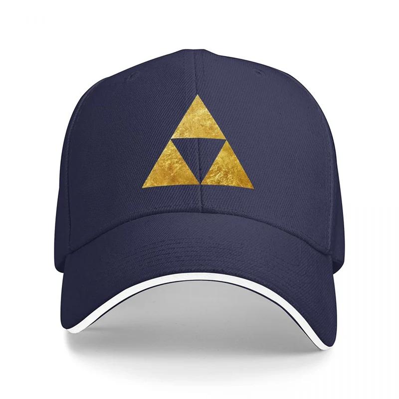 Triforce Symbol Baseball Cap Black Gold Embroidered Design Classic Adjustable Hat for Fans of Legend of Zelda Series