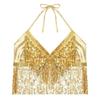 Stage Sequin Nightclub Dance Wear Belly Dance Bra Show Costumes Performance Top Halter Bra