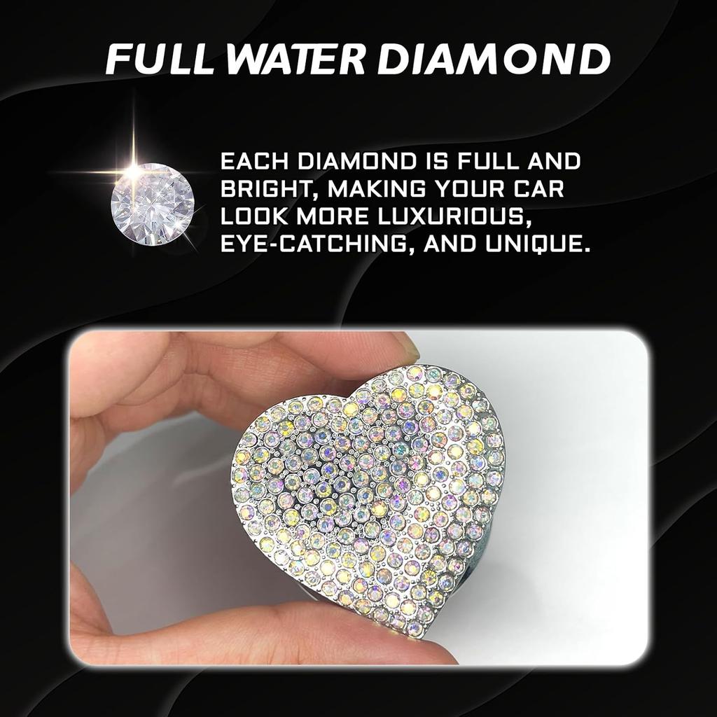Heart Shape Car Engine Start Button Cover, Sparkly Rhinestone Ignition Button Decal, Bling Car Accessories for Women, Car Interior Accessories Push