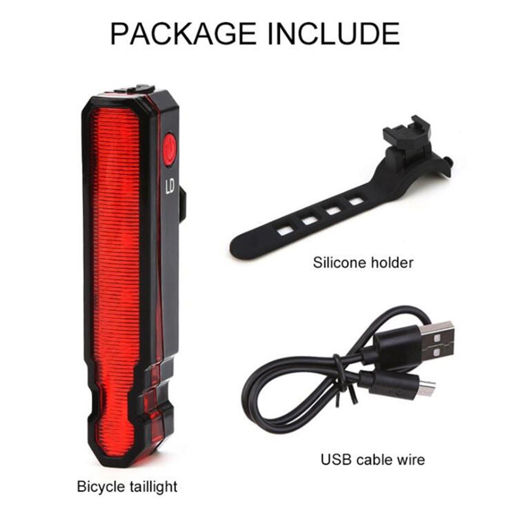 Bicycle Tail Light Usb Rechargeable Night Riding Led Warning Light Rear Lamp Mtb Bike Accessories