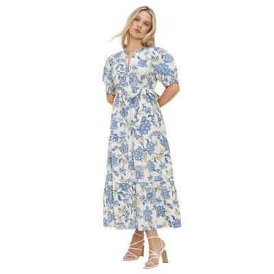 Женское/Дамское платье-рубашка Dorothy Perkins из цветочного поплина, модель Petite