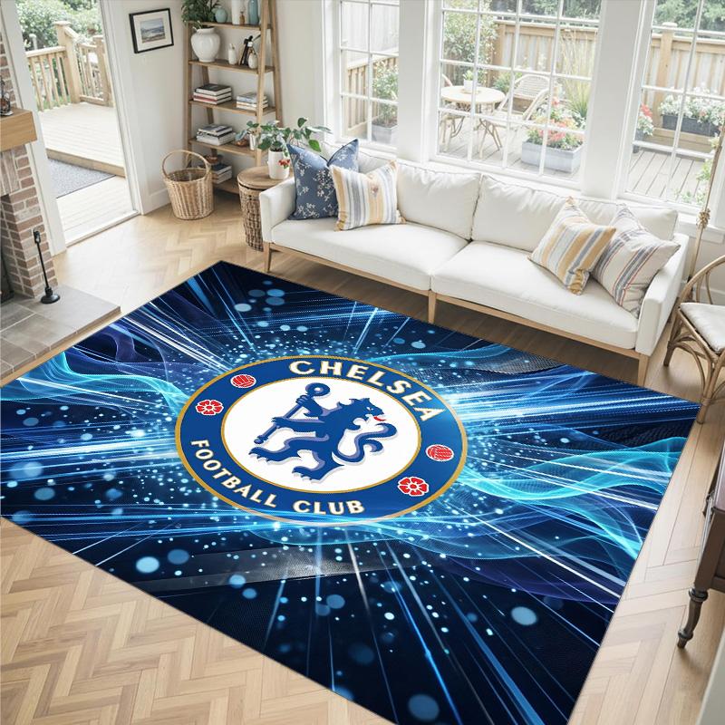 Дизайн Chelsea FC Хрустальный Велюровый Ковер Уютный Не?Нескользящий ковер с принтом для спальни, гостиной, прихожей