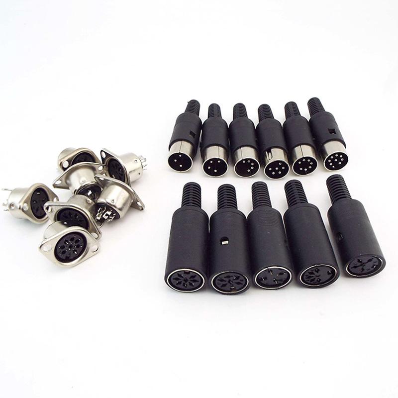 Адаптер аудио DIN 3/4/5/6/7/8 Pin DIN Male Female Plug с пластиковой ручкой Female Socket Корпусной разъем для крепления на панель