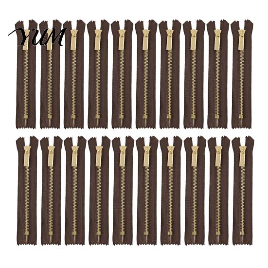 Handbags Zipper Kit 20Pcs Metal Teeth Non Separating Zipper, Heavy Duty Closed-End Wear Resistant Replacement, Short Tape for Sewing Purses