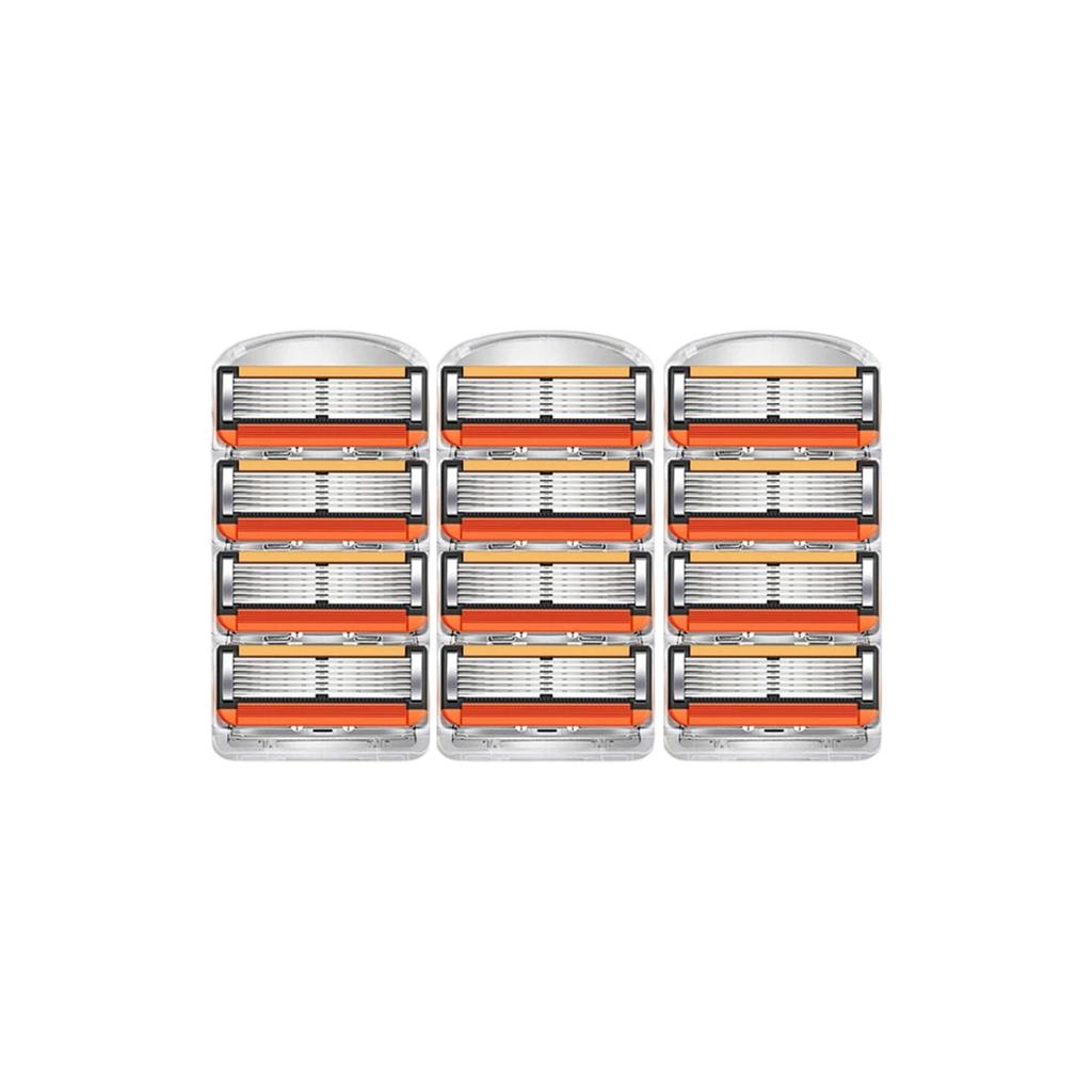 Набор мужских бритвенных лезвий для замены с бесплатной ручкой, безопасная бритва с длинной ручкой, набор со сверхострыми лезвиями из нержавеющей стали, идеальный подарок для ухода